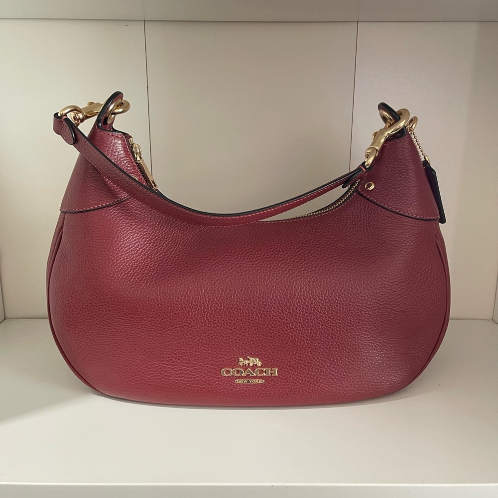 Coach Mara Hobo Shoulder Bag in Wine